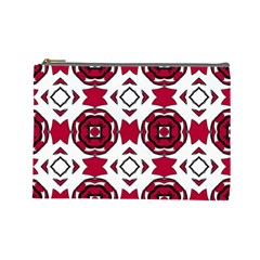 Seamless Abstract Pattern With Red Elements Background Cosmetic Bag (large)  by Simbadda