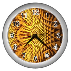 Patterned Wallpapers Wall Clocks (silver)  by Simbadda