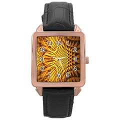 Patterned Wallpapers Rose Gold Leather Watch  by Simbadda