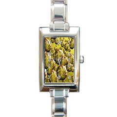 Melting Gold Drops Brighten Version Abstract Pattern Revised Edition Rectangle Italian Charm Watch by Simbadda