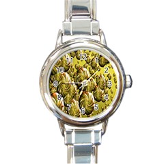 Melting Gold Drops Brighten Version Abstract Pattern Revised Edition Round Italian Charm Watch by Simbadda