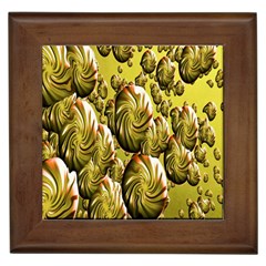 Melting Gold Drops Brighten Version Abstract Pattern Revised Edition Framed Tiles by Simbadda