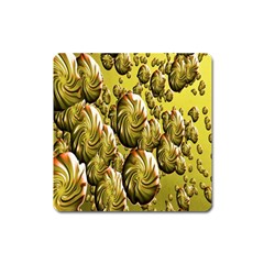 Melting Gold Drops Brighten Version Abstract Pattern Revised Edition Square Magnet by Simbadda