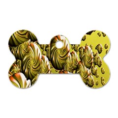 Melting Gold Drops Brighten Version Abstract Pattern Revised Edition Dog Tag Bone (two Sides) by Simbadda