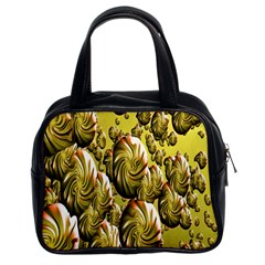 Melting Gold Drops Brighten Version Abstract Pattern Revised Edition Classic Handbags (2 Sides) by Simbadda