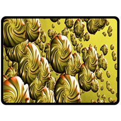 Melting Gold Drops Brighten Version Abstract Pattern Revised Edition Fleece Blanket (large)  by Simbadda