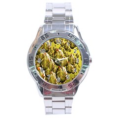 Melting Gold Drops Brighten Version Abstract Pattern Revised Edition Stainless Steel Analogue Watch by Simbadda