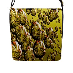 Melting Gold Drops Brighten Version Abstract Pattern Revised Edition Flap Messenger Bag (l)  by Simbadda