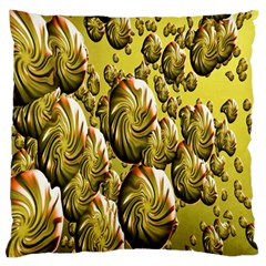 Melting Gold Drops Brighten Version Abstract Pattern Revised Edition Standard Flano Cushion Case (one Side) by Simbadda