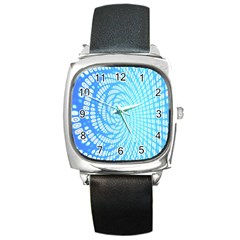 Abstract Pattern Neon Glow Background Square Metal Watch by Simbadda