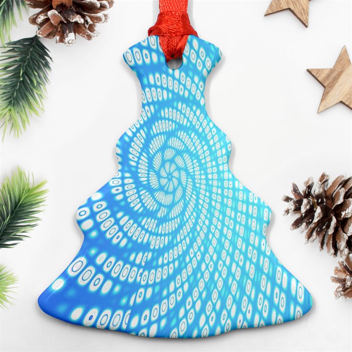 Abstract Pattern Neon Glow Background Ornament (Christmas Tree) 