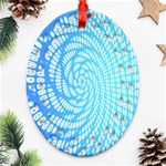 Abstract Pattern Neon Glow Background Oval Filigree Ornament (Two Sides) Back