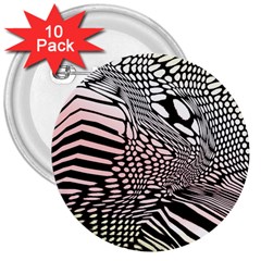 Abstract Fauna Pattern When Zebra And Giraffe Melt Together 3  Buttons (10 Pack)  by Simbadda