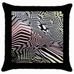 Abstract Fauna Pattern When Zebra And Giraffe Melt Together Throw Pillow Case (black) by Simbadda