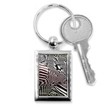 Abstract Fauna Pattern When Zebra And Giraffe Melt Together Key Chains (Rectangle)  Front