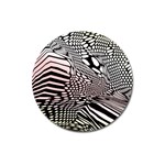 Abstract Fauna Pattern When Zebra And Giraffe Melt Together Magnet 3  (Round) Front