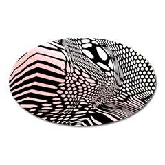 Abstract Fauna Pattern When Zebra And Giraffe Melt Together Oval Magnet by Simbadda