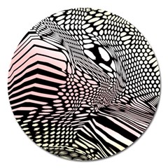 Abstract Fauna Pattern When Zebra And Giraffe Melt Together Magnet 5  (round) by Simbadda