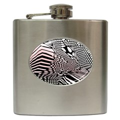 Abstract Fauna Pattern When Zebra And Giraffe Melt Together Hip Flask (6 Oz) by Simbadda