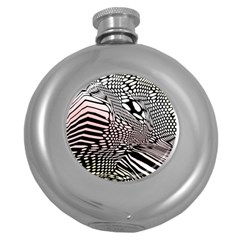 Abstract Fauna Pattern When Zebra And Giraffe Melt Together Round Hip Flask (5 Oz) by Simbadda