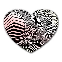 Abstract Fauna Pattern When Zebra And Giraffe Melt Together Heart Mousepads by Simbadda