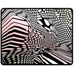 Abstract Fauna Pattern When Zebra And Giraffe Melt Together Fleece Blanket (medium)  by Simbadda