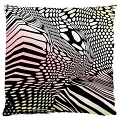 Abstract Fauna Pattern When Zebra And Giraffe Melt Together Large Cushion Case (one Side) by Simbadda