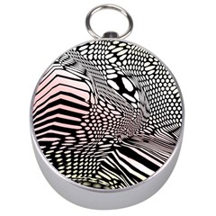 Abstract Fauna Pattern When Zebra And Giraffe Melt Together Silver Compasses by Simbadda