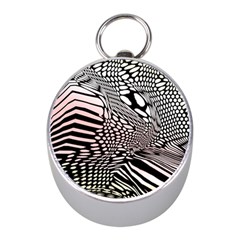 Abstract Fauna Pattern When Zebra And Giraffe Melt Together Mini Silver Compasses by Simbadda