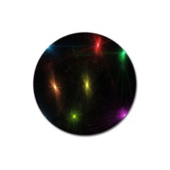 Star Lights Abstract Colourful Star Light Background Magnet 3  (round) by Simbadda