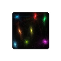 Star Lights Abstract Colourful Star Light Background Square Magnet by Simbadda