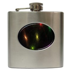 Star Lights Abstract Colourful Star Light Background Hip Flask (6 Oz) by Simbadda