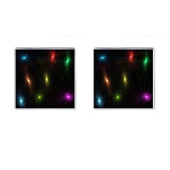 Star Lights Abstract Colourful Star Light Background Cufflinks (square) by Simbadda