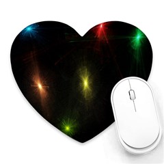 Star Lights Abstract Colourful Star Light Background Heart Mousepads by Simbadda