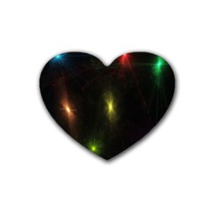 Star Lights Abstract Colourful Star Light Background Heart Coaster (4 Pack)  by Simbadda