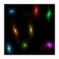 Star Lights Abstract Colourful Star Light Background Medium Glasses Cloth (2-side) by Simbadda