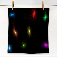 Star Lights Abstract Colourful Star Light Background Face Towel by Simbadda