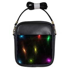 Star Lights Abstract Colourful Star Light Background Girls Sling Bags by Simbadda