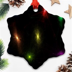 Star Lights Abstract Colourful Star Light Background Snowflake Ornament (two Sides) by Simbadda