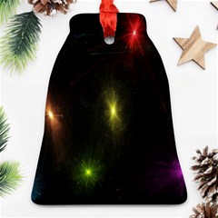 Star Lights Abstract Colourful Star Light Background Bell Ornament (two Sides) by Simbadda