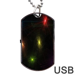 Star Lights Abstract Colourful Star Light Background Dog Tag Usb Flash (two Sides) by Simbadda