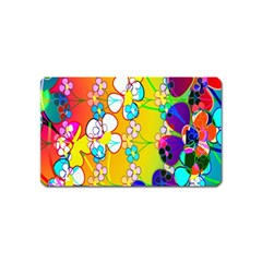 Abstract Flowers Design Magnet (name Card) by Simbadda