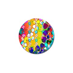 Abstract Flowers Design Golf Ball Marker by Simbadda