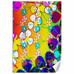 Abstract Flowers Design Canvas 12  X 18   by Simbadda