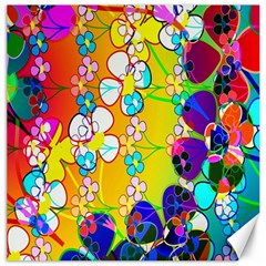 Abstract Flowers Design Canvas 16  X 16   by Simbadda