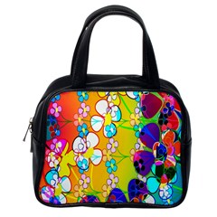 Abstract Flowers Design Classic Handbags (one Side) by Simbadda