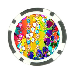 Abstract Flowers Design Poker Chip Card Guard (10 Pack) by Simbadda