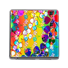 Abstract Flowers Design Memory Card Reader (square) by Simbadda