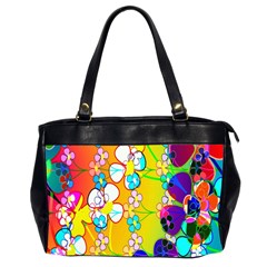 Abstract Flowers Design Office Handbags (2 Sides)  by Simbadda