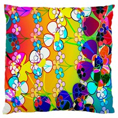 Abstract Flowers Design Large Cushion Case (two Sides) by Simbadda